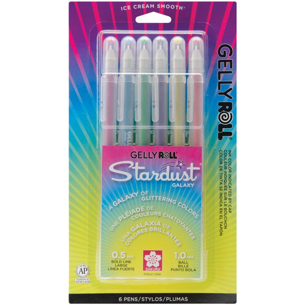 Gelly Roll Stardust Galaxy Gel Pens 6/Pkg GellyRoll