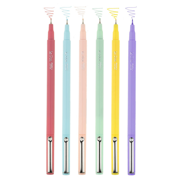 Le Pen Fine Point Pastel Set 6/Pkg Uchida