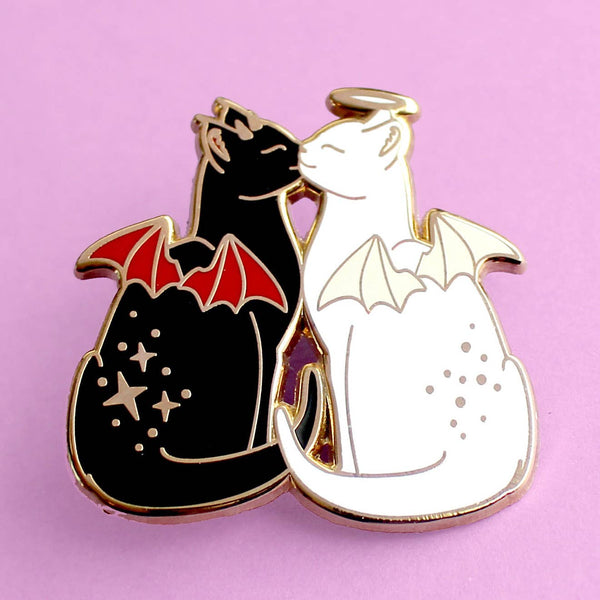 Angel & Devil Cats Enamel Pin
