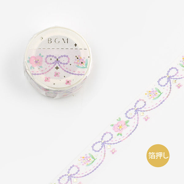 Embroidery Purple Washi Tape Foil BGM