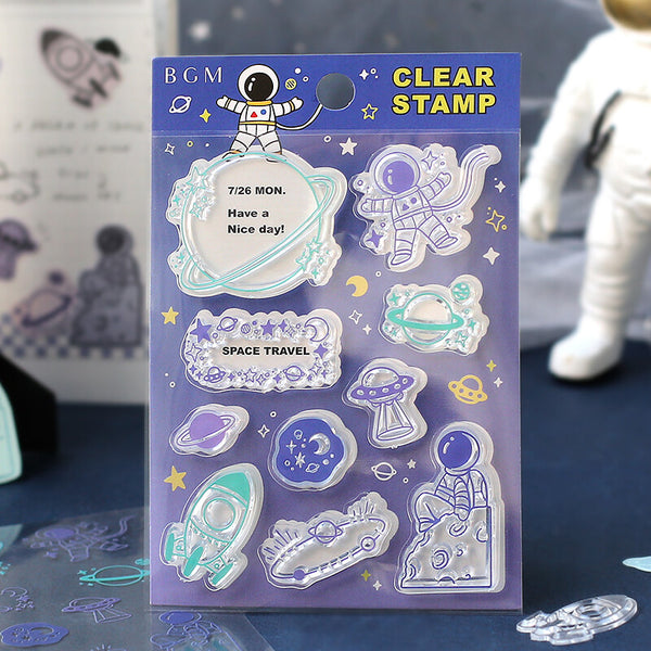 Astronaut BGM Clear Stamp Set