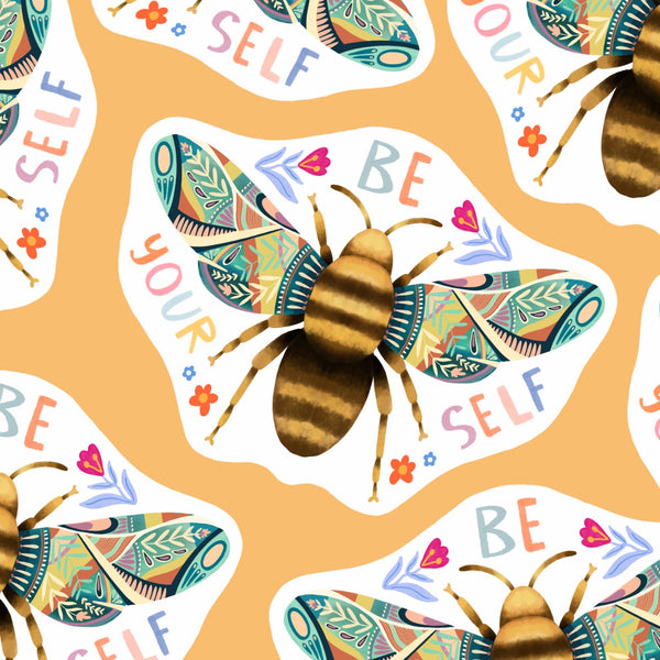 Be Yourself Bumble Bee Vinyl Sticker