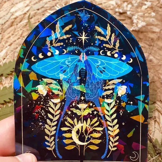 Moth Midnight Daisy Holographic Vinyl Sticker