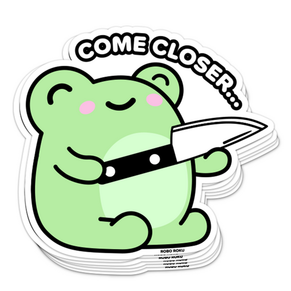 Come Closer Moss The Frog Vinyl Sticker