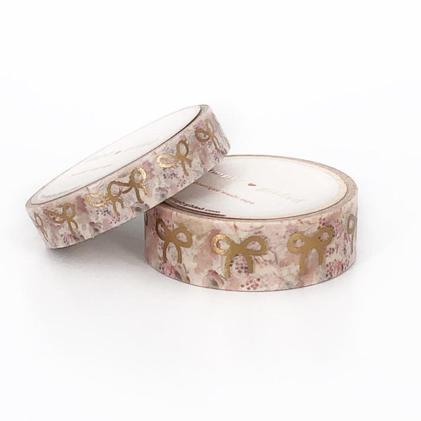 simply gilded Fall Floral NEUTRAL Bow + rose gold Washi Tape