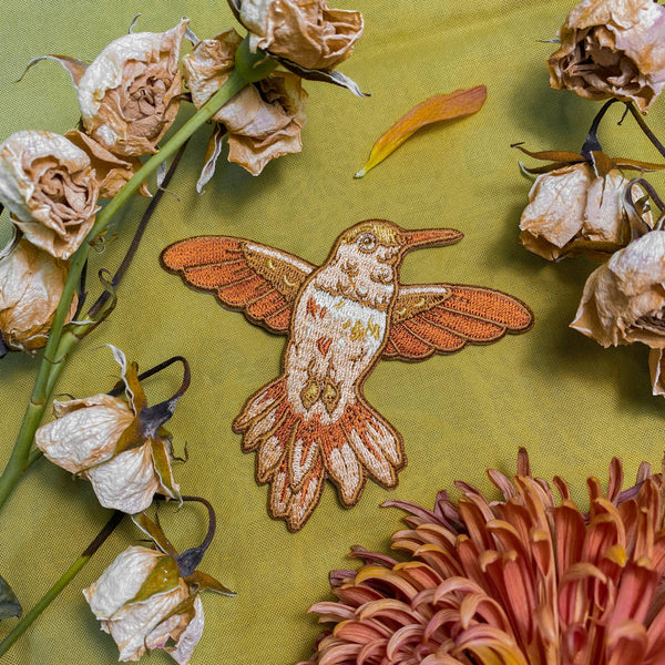 Hummingbird Embroidered Iron on Patch