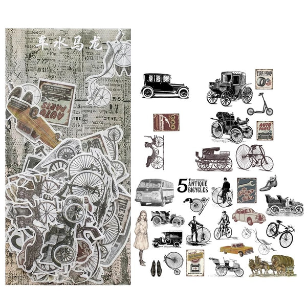 Promotie Op tijd importeren Vintage Car Flake Sticker (60 pieces)