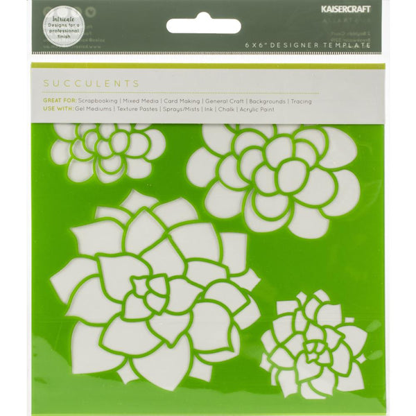 Succulents Kaisercraft Designer Template Stencils 6"X6"