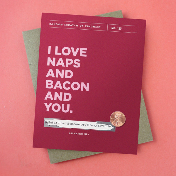 Naps and Bacon and You Scratch-off Card