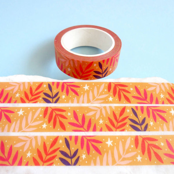 Leaf Fronds Washi Tape Mustard  Bonbi Forest