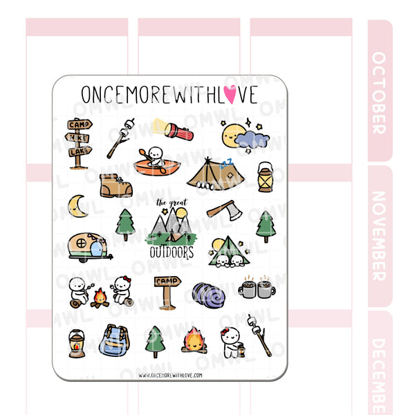 "The Great Outdoors" Camping Planner Sticker