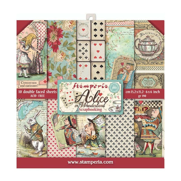 Alice In Wonderland Double-Sided Paper Pad 6"X6" 10/Pkg