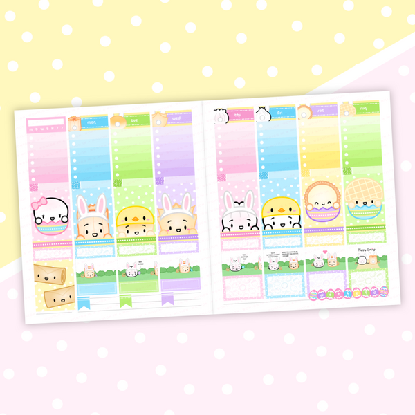 Springtime Bunnies Sticker Kit (Weekly Vertical)