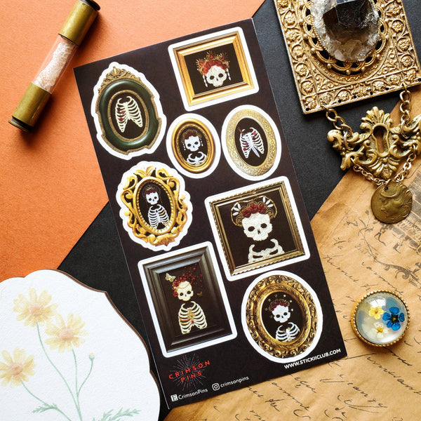 Skeleton Gallery Sticker Sheet