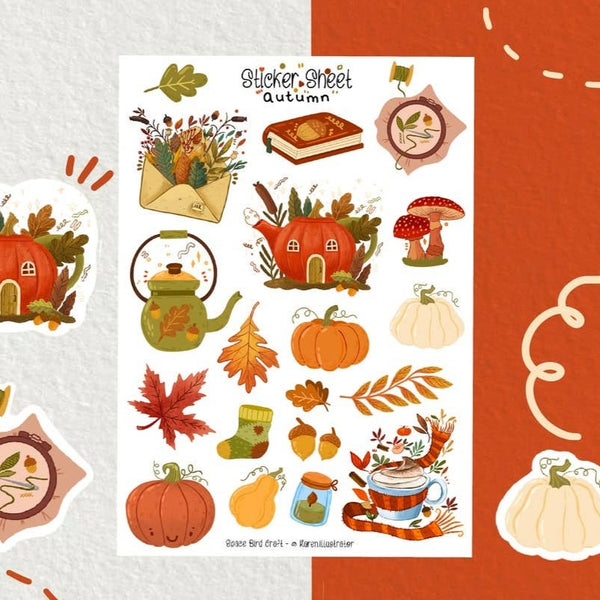 Sticker Sheet Autumn - Bullet Journal Stickers - Planner