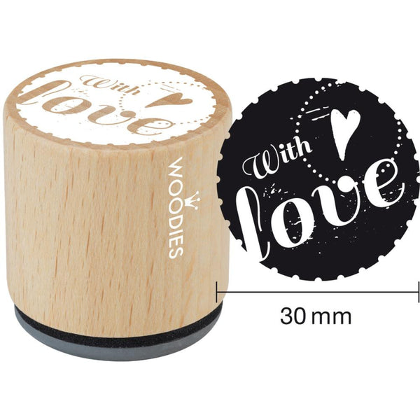 With Love Woodies Mounted Rubber Stamp 1.35"
