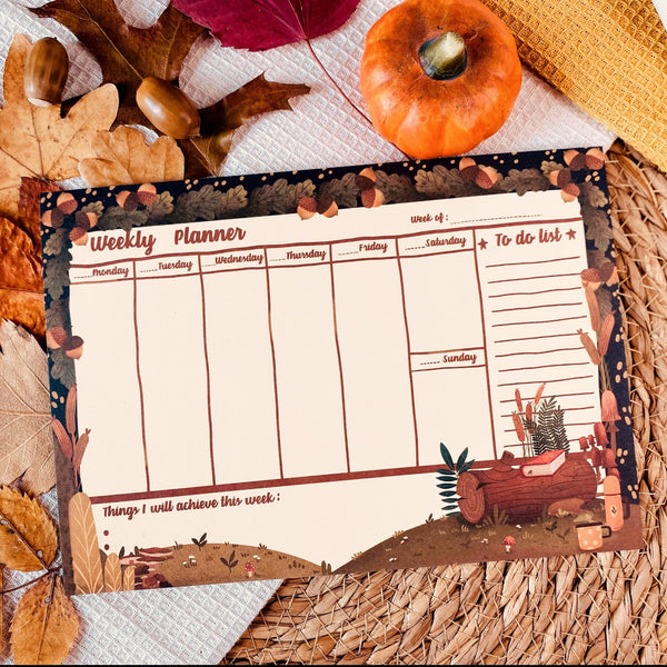Woodland Weekly Planner Notepad A5
