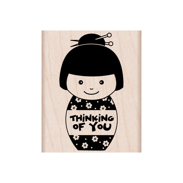 Thinking Of You Girl Kokeshi Stamp F5642