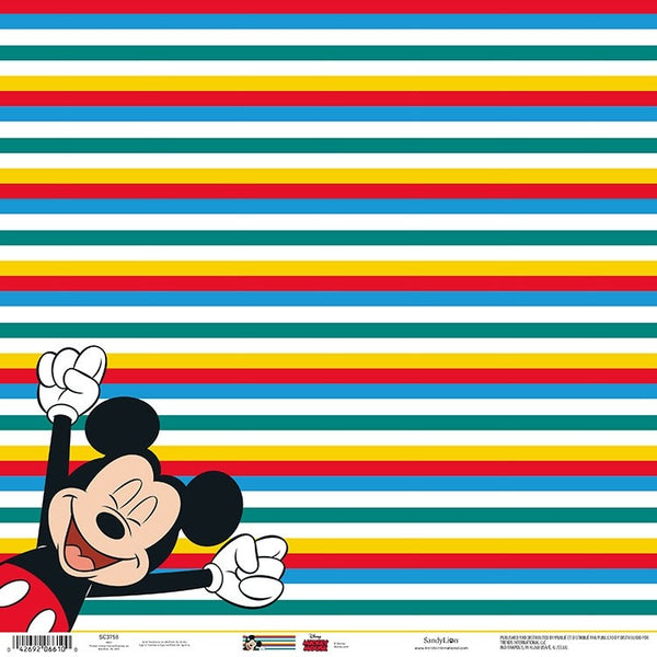 Mickey Mouse Scrapbooking Paper 12"x 12"  Made in the USA  Acid & Lignin Free