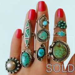 Old Pawn Native American Navajo Turquoise Ring 1