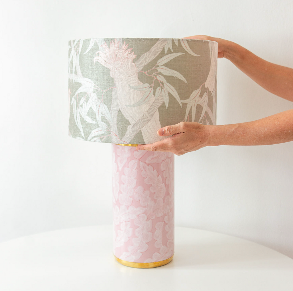 made pink lampshade