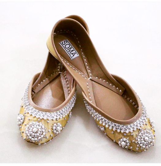 black flat shoes with pearls