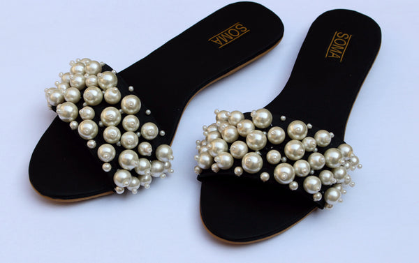 Pearl Embellished Sandals - Bride 