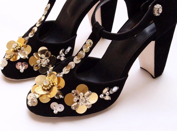 flower block heels
