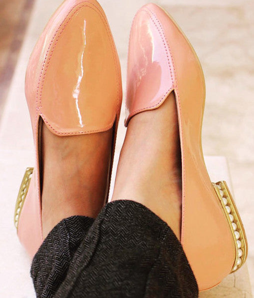 nude pointed loafers