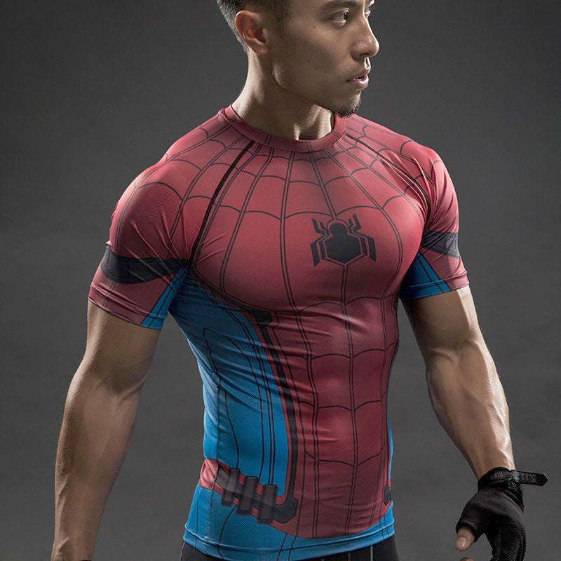 black spiderman compression shirt