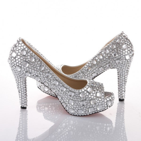 silver open toe heels for prom