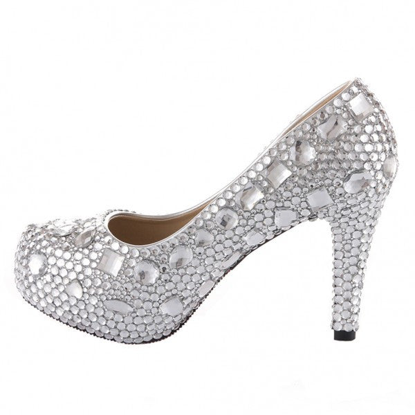 crystal heel shoes