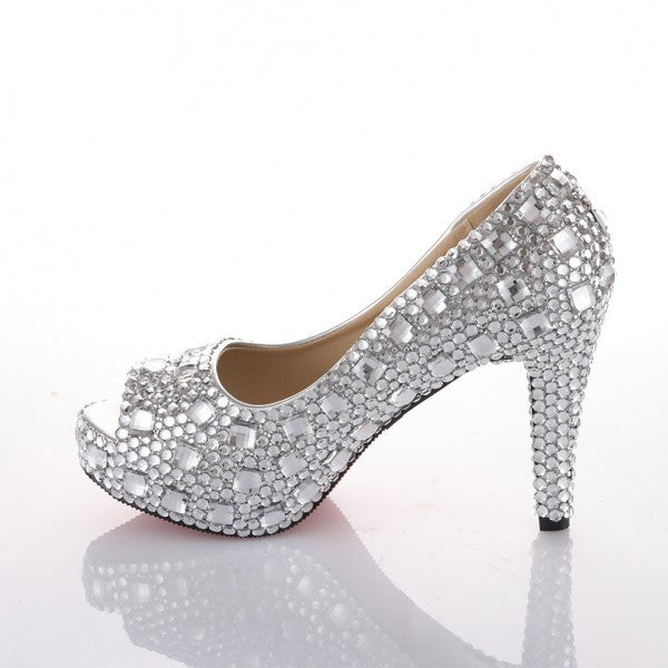 high heels with crystals