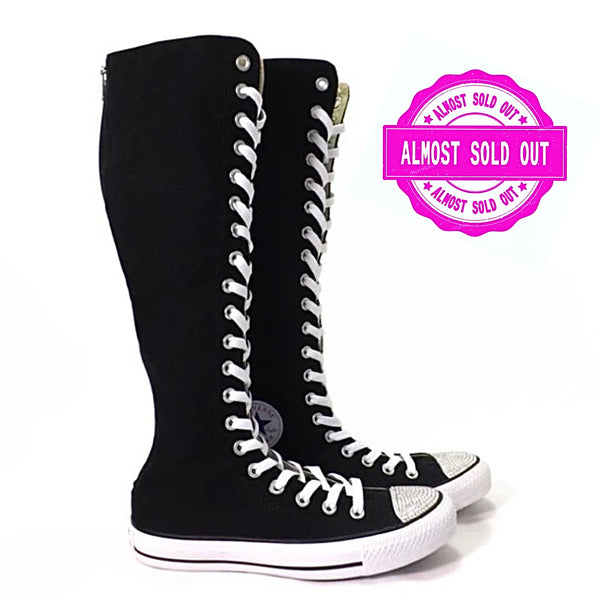 converse knee high lace up shoes