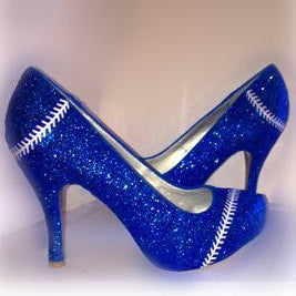 royal blue glitter heels