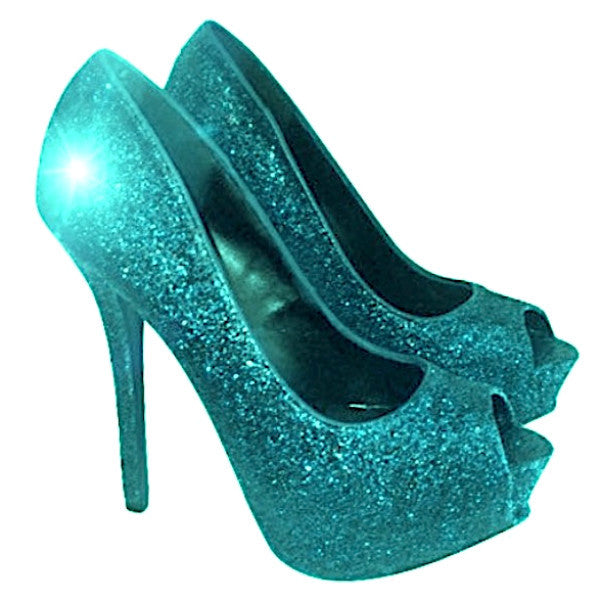 Sparkly aqua Green Glitter pumps heels 