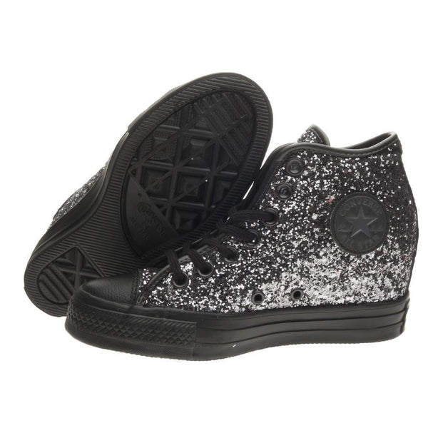 black sparkly converse shoes