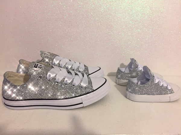 womens silver sparkle converse