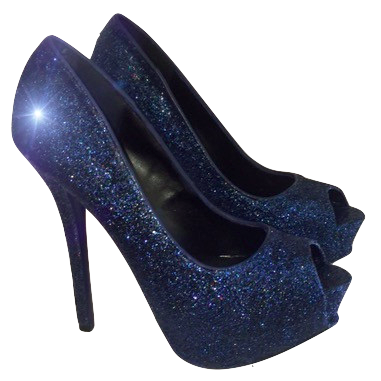 blue glitter shoes