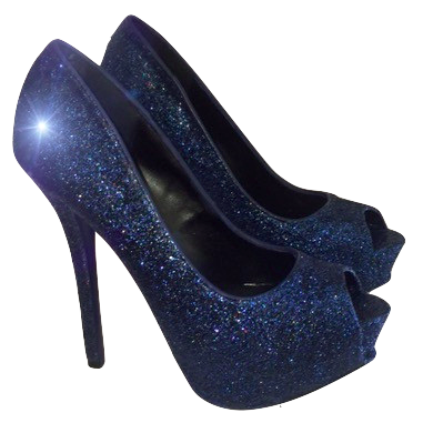 blue sparkly shoes