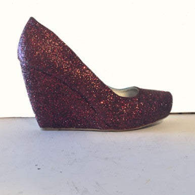 burgundy sequin heels