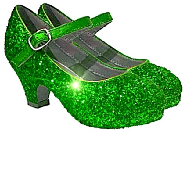 green sequin shoes