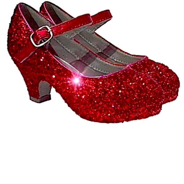 red sparkly shoes girl