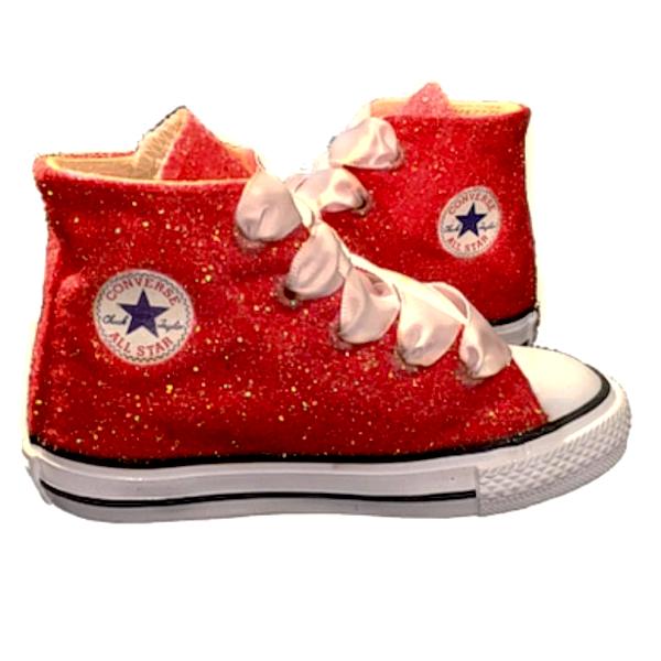 all red high top sneakers