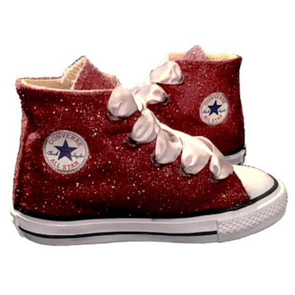 burgundy glitter converse