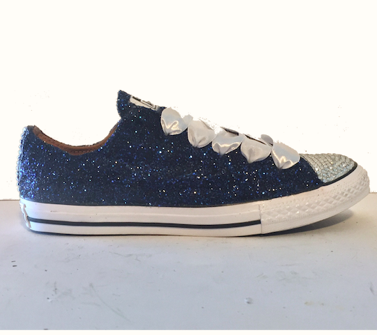 converse blue sparkle shoes