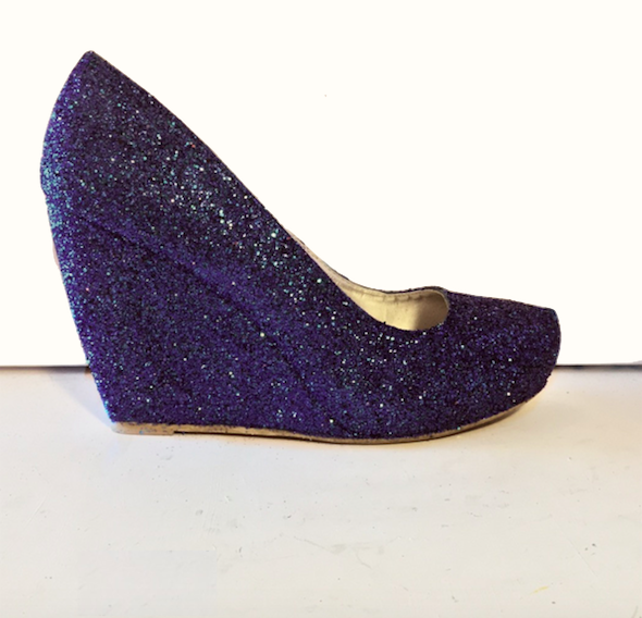 navy sparkly heels