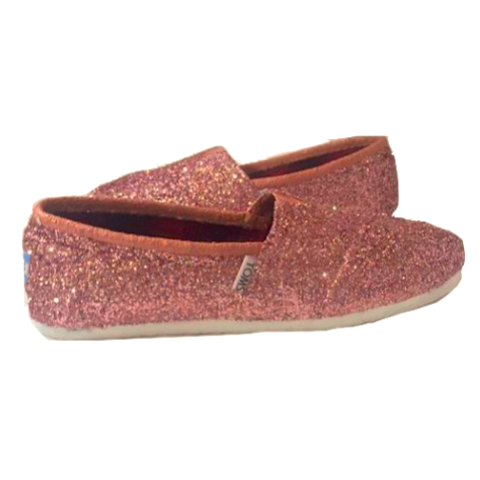 Women's Toms sparkly Rose Gold glitter 