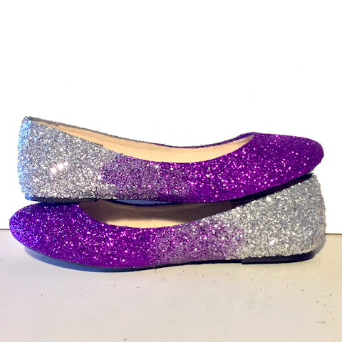 glitter flat wedding shoes