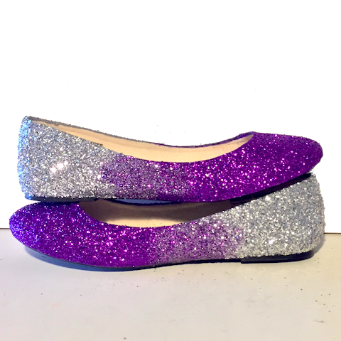 silver glitter ballet pumps